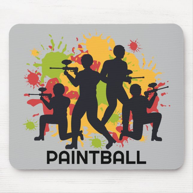 Coole und farbenfrohe Paintball-Szene Mousepad (Vorne)