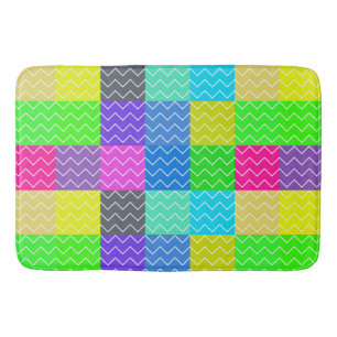 Coole und farbenfrohe Zickzack Muster Badematte