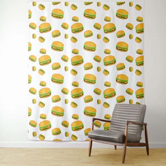 Coole und lustige Hamburger-Mauer Wandteppich (Beispiel)