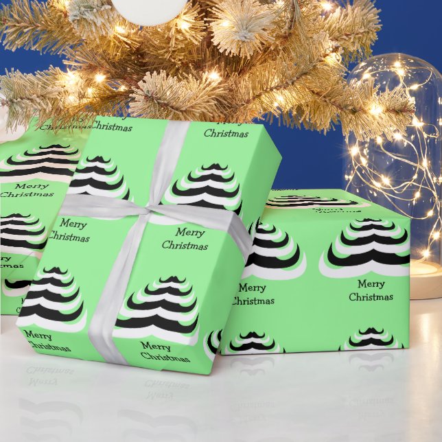 Coole und lustige Mustache Weihnachtsbaum individu Geschenkpapier (Feiertage)