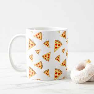 Coole und lustige Pizzaschnitte auf Weiß Kaffeetasse