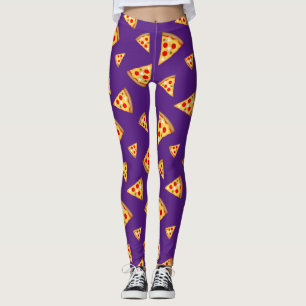 Coole und lustige Pizzaschnitte lila Leggings