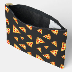 Coole und lustige Pizzaslicen-Muster dunkelgrau Zubehörtasche