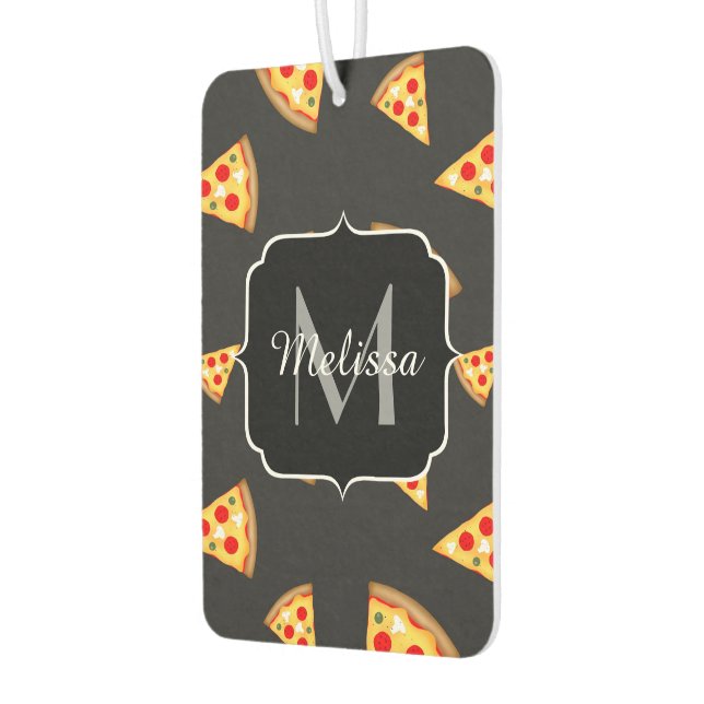 Coole und lustige Pizzaslicmuster Monogram Autolufterfrischer (Links)