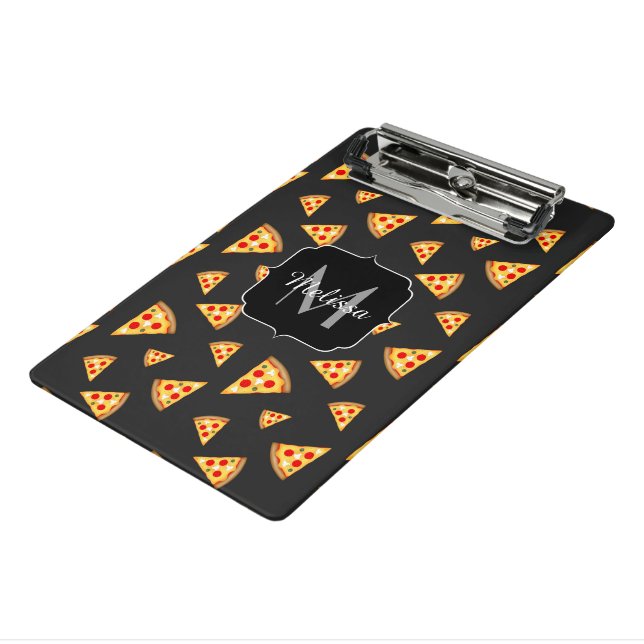 Coole und lustige Pizzaslicmuster Monogram Mini Klemmbrett (Gewinkelt3)