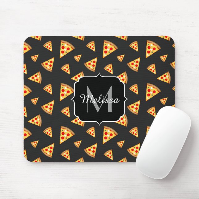 Coole und lustige Pizzaslicmuster Monogram Mousepad (Mit Mouse)