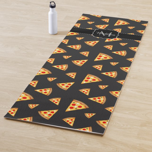 Coole und lustige Pizzaslicmuster Monogram Yogamatte (Beispiel)