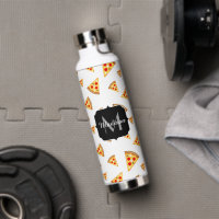 Coole und lustige Pizzaslicmuster Monogramm weiß