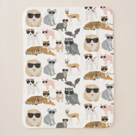 Coole und lustige Tiere mit Sonnenbrille Sherpadecke