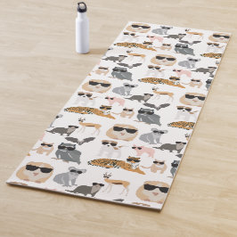 Coole und lustige Tiere mit Sonnenbrille Yogamatte