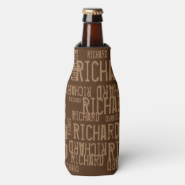Coole und moderne braune Typografie-Flasche cooler Flaschenkühler