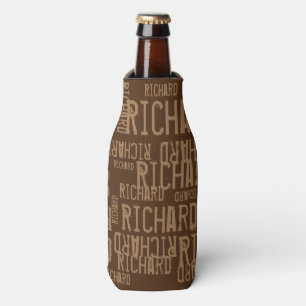 Coole und moderne braune Typografie-Flasche cooler Flaschenkühler