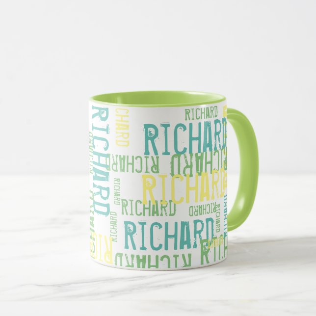coole und moderne grüne Typografie Tasse (VorderseiteRechts)
