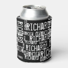 coole und moderne Schwarz-Weiß-Bezeichnung Typogra Dosenkühler