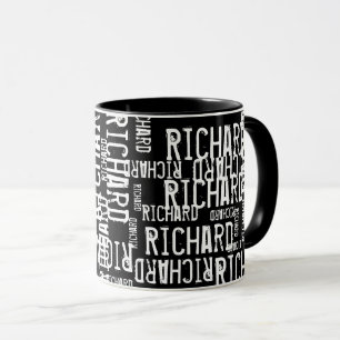 coole und moderne Typografie mit schwarz-weißem Na Tasse