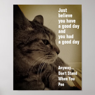 Coole und sonnige Toilette Pee Sign Meme Poster