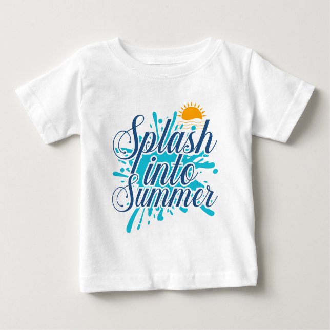 Coole Unisex-Begrüßung Sommerwortkunst Baby T-shirt (Vorderseite)