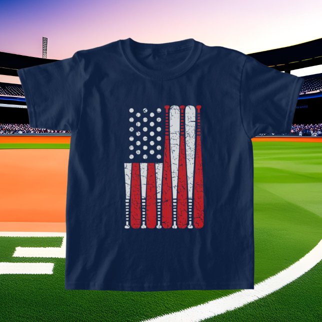 coole Unisex-Kids Baseball Flag Patriotic T-Shirt (Von Creator hochgeladen)