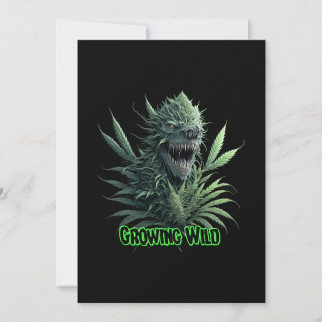 coole Unkraut-Pflanze für den Druck "Growing Wild" Einladung (Vorderseite)