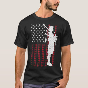 Coole US-Flag-Bagpiper für Männer Bagpipe Player T-Shirt