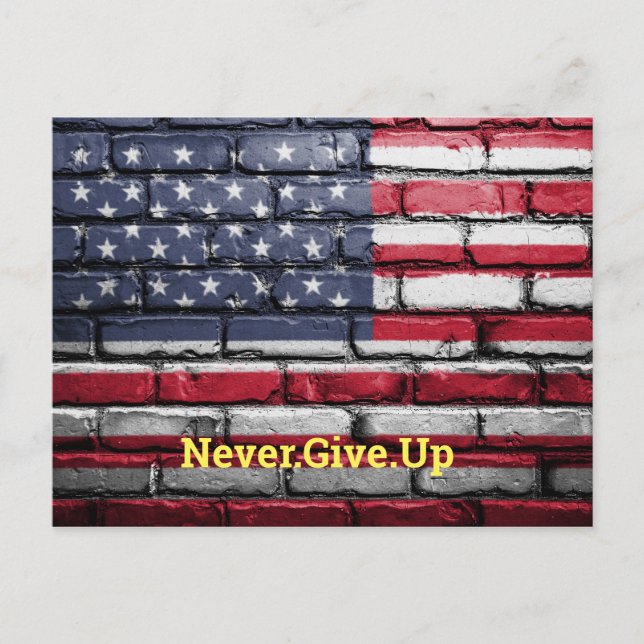 Coole US-Flagge mit Zitat Postkarte (Vorderseite)