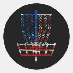Coole US-Flaggen-Discgolf-Anlage - Fourth Of July Runder Aufkleber