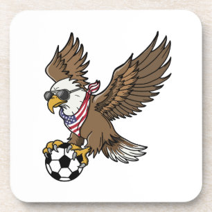 Coole USA-Fußball-Adler-Sonnenbrille Vintage Patri Getränkeuntersetzer