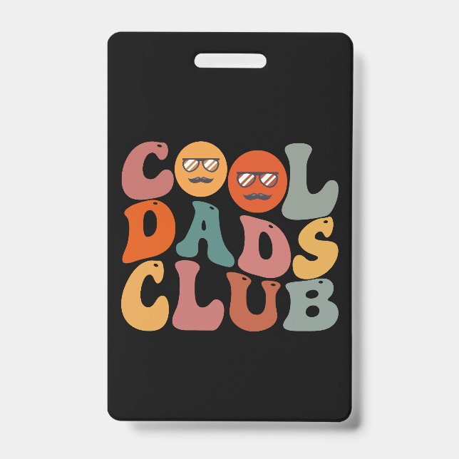 Coole Väter Club Vater Vatertag Retro Groovy Ausweis (Vorderseite)