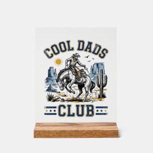 Coole Väter Club Vintage Cowboy Western Hemd Desig Acrylschild