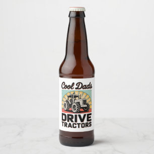 Coole Väter fahren Traktoren Farmer Vater Tag Papa Bierflaschenetikett