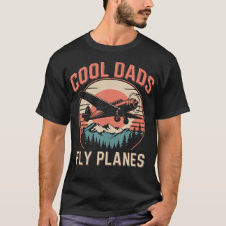 Coole Väter fliegen Flugzeuge Lustiger Pilot Vater T-Shirt