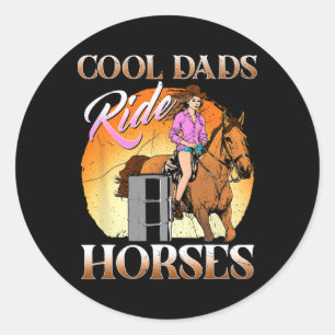 Coole Vater Reiten I Pferdefreund Runder Aufkleber