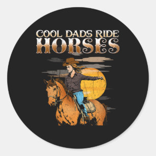 Coole Vater Reiten I Pferdefreund Runder Aufkleber
