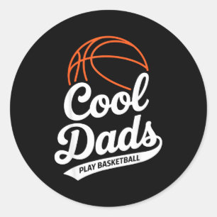 Coole Väter spielen Basketball Papa Runder Aufkleber