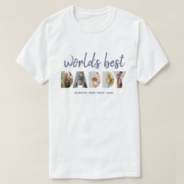 Coole Väter Tag Foto Collage Welten Bester Daddy T-Shirt