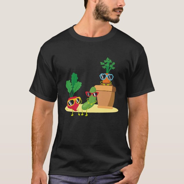Coole Veggies Sonnenbrille I Gartengarten Gemüse I T-Shirt (Vorderseite)