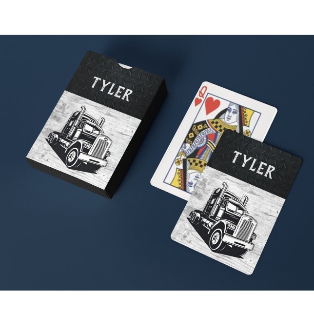 Coole Verkehrsmittelbezeichnung Spielkarten (Semi truck themed playing cards.)