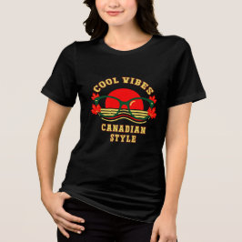 Coole Vibes Kanadischer Stil Retro T-Shirt Tri-Blend Shirt