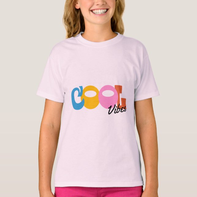 Coole Vibes Mädchen T-Shirt (Vorderseite)