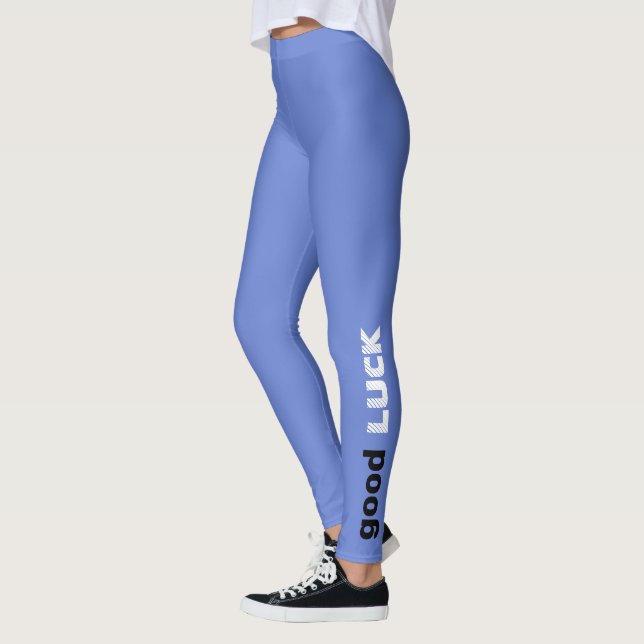 Coole Viel Glück Letter Print Leggings, Sport Leggings (Links)