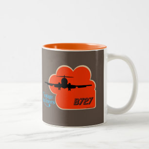 Coole Vintage Airliner-Tasse im Retro-Stil Zweifarbige Tasse