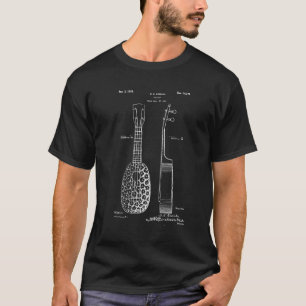 Coole Vintage-Ananas-förmige Ukulele-Patentkunst T-Shirt