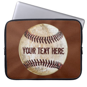 Coole Vintage-Baseball-Laptop-Hülle mit IHREM TEXT Laptopschutzhülle