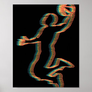 Coole Vintage Basketballspieler Slam Dunk Coach Si Poster