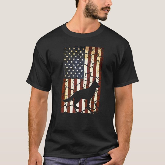 Coole Vintage erschütterte US-Flagge T-Shirt (Vorderseite)