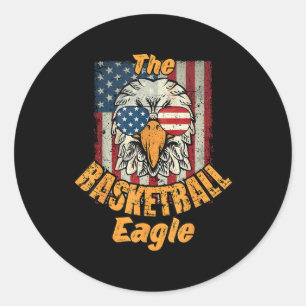 Coole Vintage Familienmatte Basketball Adler 4. Runder Aufkleber
