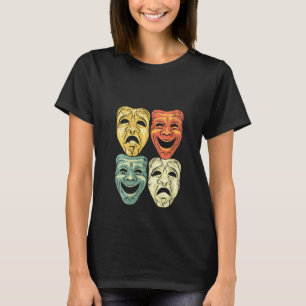 Coole Vintage-Farbtheatermaske für Frauen, lustige T-Shirt