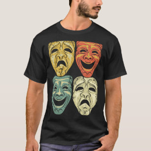 Coole Vintage-Farbtheatermaske Lustiges Dramaperfo T-Shirt