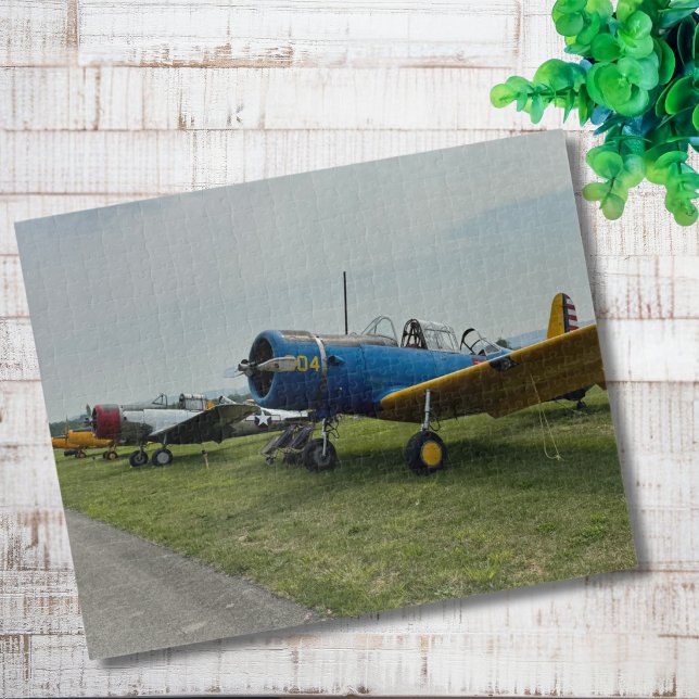 Coole Vintage-Flugzeug-Foto-Pilot-Luftfahrt  Puzzle (Von Creator hochgeladen)