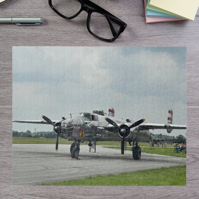 Coole Vintage-Flugzeug-Foto-Pilot-Luftfahrt  Puzzle (Von Creator hochgeladen)